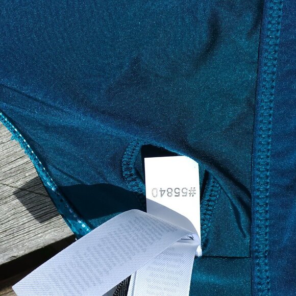 SEXY AQUA BLU Austrailia Peacock Ruffle Swim Top Women's Size 8 BNWT - Picture 5 of 15